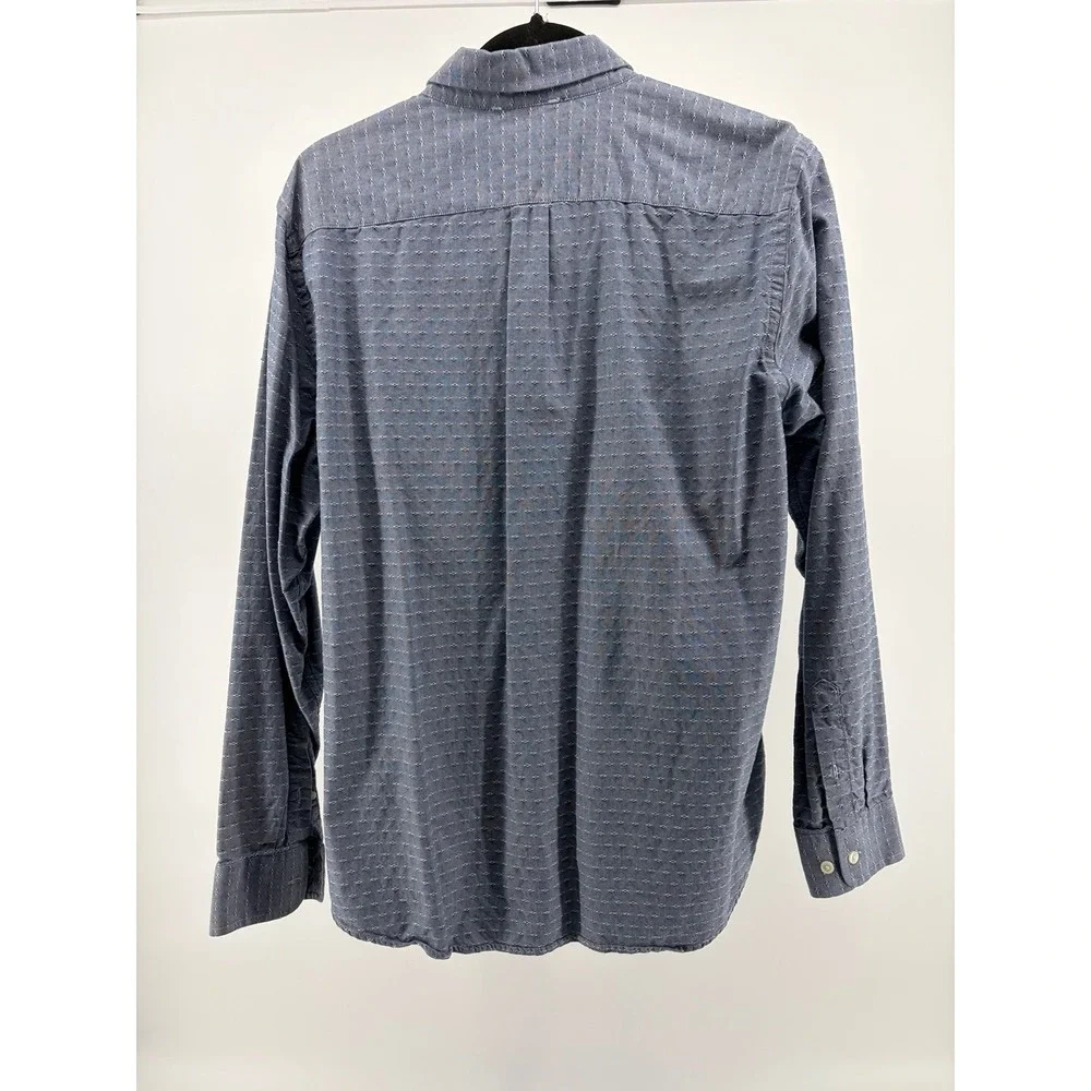Banana Republic, Blue Long Sleeve, Button Up Untucked Fit, Geometric Print, Sz L